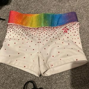 Rebel athletic rainbow bling white shorts YM